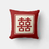 Square Logo Double Happiness Chinese Wedding Kissen (Vorderseite)