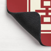 Square Logo Double Happiness Chinese Wedding Mousepad (Ecke)