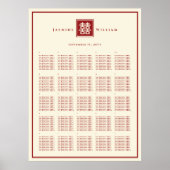 Square Logo Double Happiness Chinese Wedding Poster (Vorne)