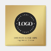 Square Magnet Gold und Black Business Logo (Vorne)