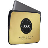 Square Magnet Gold und Black Business Logo Laptopschutzhülle (Vorne Rechts)