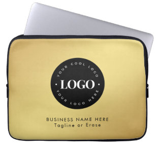 Square Magnet Gold und Black Business Logo Laptopschutzhülle