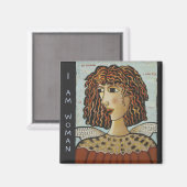 Square Magnet - I Bin Woman Bird (Vorderseite/Rückseite)