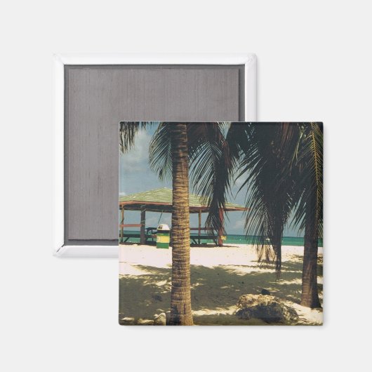 Square Magnet mit Inselszene (Vorderseite/Rückseite)