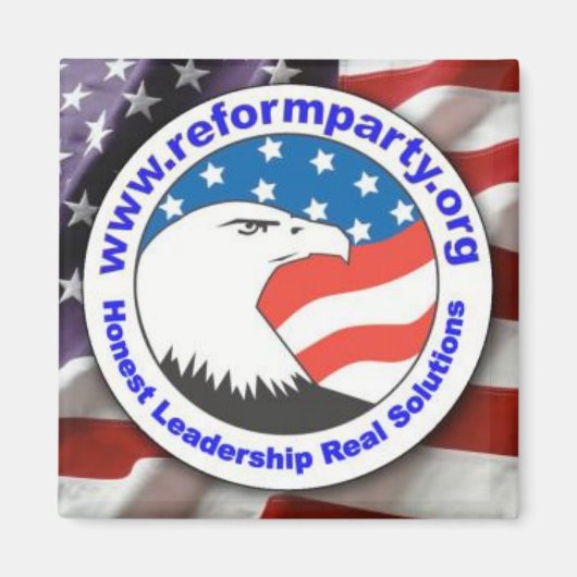 Square Magnet mit Reform Party Logo (Vorne)