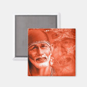 Square Magnet - Sai baba (Vorderseite/Rückseite)