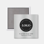 Square Magnet Silver Business-Logo speziell für di (Vorderseite/Rückseite)