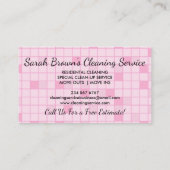 Square Maid Janitorial Lady House Cleaning Service Visitenkarte (Rückseite)