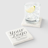 Square Marble Bar Untersetzer mit Firmenlogo (Seitenansicht)