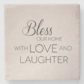 Square Marble Stone Untersetzer Bless Zuhause Lieb (Vorderseite)