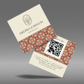 Square Mid-Century Modern Pattern QR Quadratische Visitenkarte