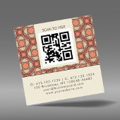 Square Mid-Century Modern Pattern QR Quadratische Visitenkarte