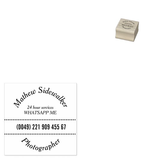 Square Mini Briefmarke Ideal für Fotografen Gummistempel (Stempel)