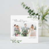 Square Minimalistisch Foto Wedding Dankeschön Card Dankeskarte (Stehend Vorderseite)