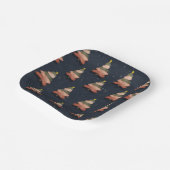 Square Mitternacht Blue Christmas Tree Muster Smal Pappteller (Gewinkelt)