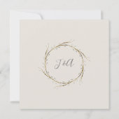 Square Modern Anemone Twig Fern Eukalyptus Wreath Einladung (Rückseite)