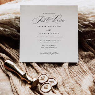 Square Modern Calligraphy Schlicht Wedding Einladu Einladung