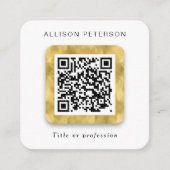 Square Modern Gold Networking beruflich QR-Code Quadratische Visitenkarte (Vorderseite)