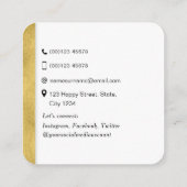 Square Modern Gold Networking beruflich QR-Code Quadratische Visitenkarte (Rückseite)