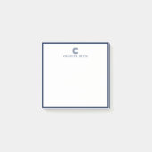 Square Modern Navy Blue Border Custom Stationery Post-it Klebezettel (Vorderseite)