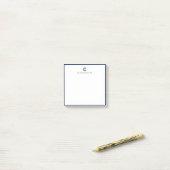 Square Modern Navy Blue Border Custom Stationery Post-it Klebezettel (Auf Schreibtisch)