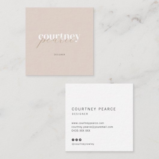 Square Modern professional business card Quadratische Visitenkarte (Vorne/Hinten)