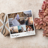 Square Modern Wedding Foto Collage Vielen Dank Dankeskarte