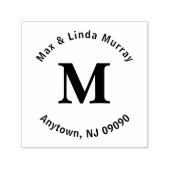 Square Monogram Briefmarke mit Ober- und Unterlini Permastempel (Design)