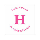 Square Monogram Briefmarke mit Ober- und Unterlini Permastempel (Design)