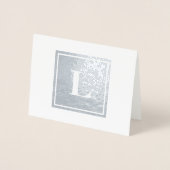 Square Monogram Dankeschön Folienkarte (Vorderseite)