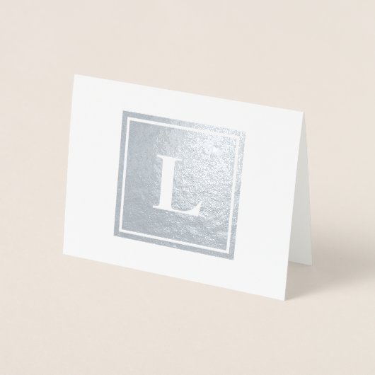 Square Monogram Dankeschön Folienkarte (Vorderseite)