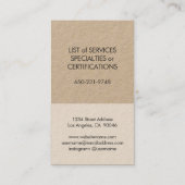 Square Monogram Modern Minimalistisch Kraft & Blac Visitenkarte (Rückseite)