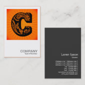 Square Monogram - Paisley Sunburst - C Visitenkarte (Vorne/Hinten)