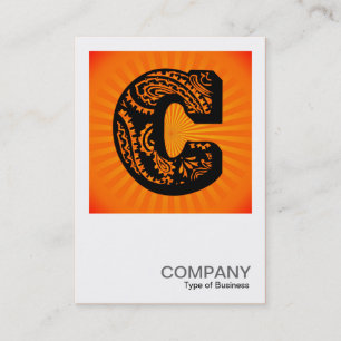 Square Monogram - Paisley Sunburst - C Visitenkarte