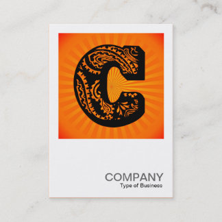 Square Monogram - Paisley Sunburst - C Visitenkarte