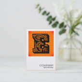 Square Monogram - Paisley Sunburst - E Visitenkarte (Stehend Vorderseite)