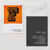 Square Monogram - Paisley Sunburst - F Visitenkarte (Vorne/Hinten)
