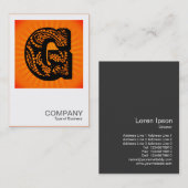 Square Monogram - Paisley Sunburst - G Visitenkarte (Vorne/Hinten)