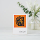 Square Monogram - Paisley Sunburst - G Visitenkarte (Stehend Vorderseite)
