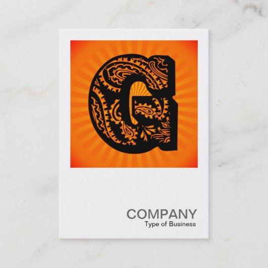 Square Monogram - Paisley Sunburst - G Visitenkarte (Vorderseite)