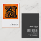 Square Monogram - Paisley Sunburst - H Visitenkarte (Vorne/Hinten)