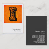 Square Monogram - Paisley Sunburst - I Visitenkarte (Vorne/Hinten)