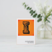 Square Monogram - Paisley Sunburst - I Visitenkarte (Stehend Vorderseite)