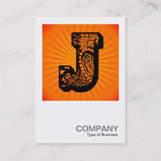 Square Monogram - Paisley Sunburst - J Visitenkarte (Vorderseite)