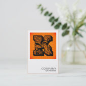 Square Monogram - Paisley Sunburst - K Visitenkarte (Stehend Vorderseite)