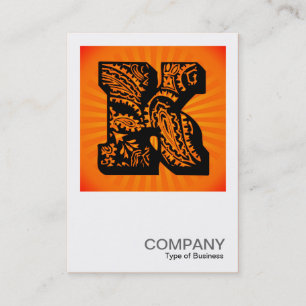 Square Monogram - Paisley Sunburst - K Visitenkarte