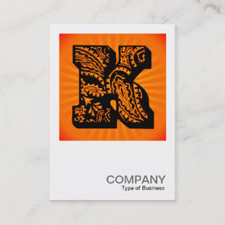 Square Monogram - Paisley Sunburst - K Visitenkarte