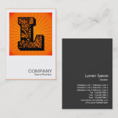 Square Monogram - Paisley Sunburst - L Visitenkarte (Vorne/Hinten)