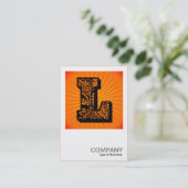 Square Monogram - Paisley Sunburst - L Visitenkarte (Stehend Vorderseite)