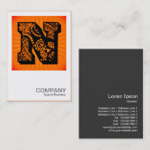 Square Monogram - Paisley Sunburst - N Visitenkarte (Vorne/Hinten)